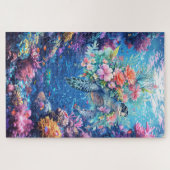Puzzle Aquarelle difficile Tortue de mer Corail Reef Océa (Horizontal)