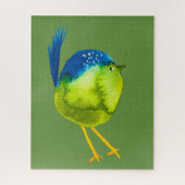 Puzzle Aquarelle d'oiseau vert mou (Vertical)