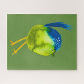 Puzzle Aquarelle d'oiseau vert mou (Horizontal)