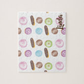 Puzzle Aquarelle Donuts Eclair Doughnut coloré (Vertical)