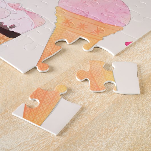 Puzzle Aquarelle douce été crème glacée (Côté)