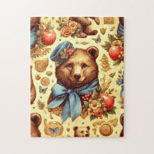 Puzzle Aquarelle d'ours Vintage (Vertical)