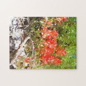 Puzzle Aquarelle du Fleur sauvage de peinture indienne (Horizontal)