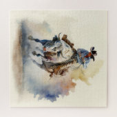 Puzzle Aquarelle Dusty Western "Rodeo Bull Rider" (Horizontal)