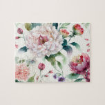 Puzzle Aquarelle élégante délicate motif asiatique floral<br><div class="desc">Aquarelle élégant délicat motif floral asiatique puzzle.</div>