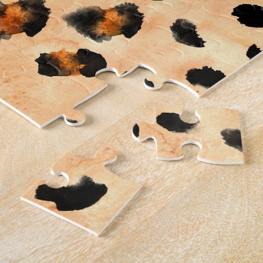 Puzzle Aquarelle Empreinte de léopard : Texture de fourru (Côté)