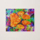 Puzzle Aquarelle Empreinte de patte de chien (Horizontal)