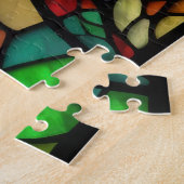 Puzzle Aquarelle en verre teint Style Eléphant (Côté)