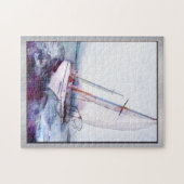 Puzzle Aquarelle et encre simples de voilier de (Horizontal)