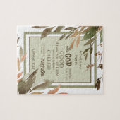 Puzzle Aquarelle Feuille Romains 8:28 Verse de la Bible (Horizontal)