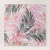 Puzzle Aquarelle Feuille rose tropicale (Horizontal)