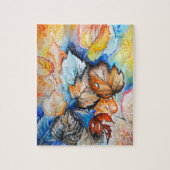 Puzzle Aquarelle - Feuilles d'automne (Vertical)