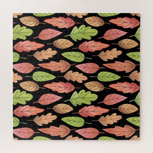 Puzzle Aquarelle feuilles d'automne : motif transparent (Horizontal)