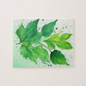 Puzzle Aquarelle Feuilles verts (Horizontal)