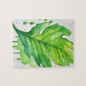 Puzzle Aquarelle Feuilles verts (Horizontal)