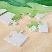 Puzzle Aquarelle Feuilles verts (Côté)