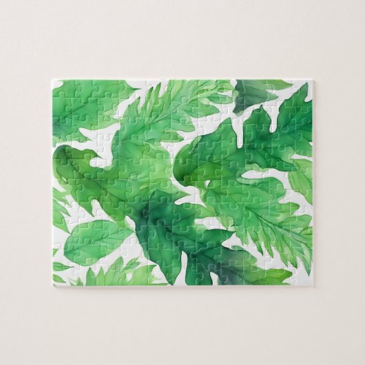 Puzzle Aquarelle Feuilles verts (Horizontal)