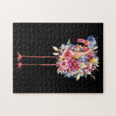 Puzzle Aquarelle Flamant rose rose Fleurs hawaïennes Flor (Horizontal)