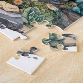 Puzzle Aquarelle fleurs du désert cactus. (Côté)