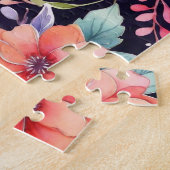 Puzzle Aquarelle Fleurs roses (Côté)