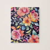 Puzzle Aquarelle Fleurs roses (Vertical)