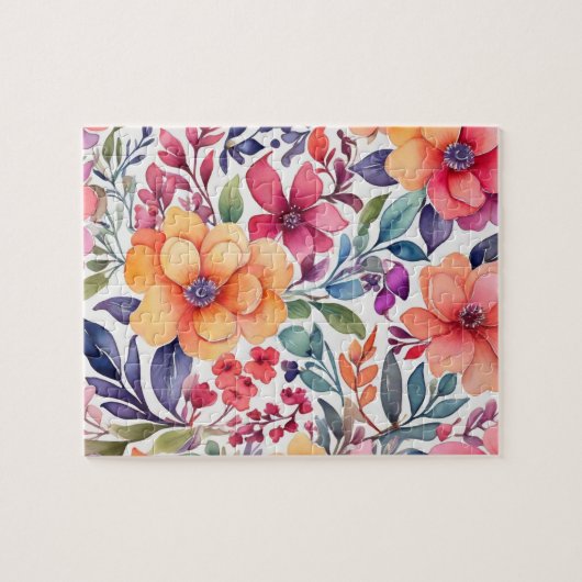 Puzzle Aquarelle Fleurs roses (Horizontal)