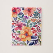 Puzzle Aquarelle Fleurs roses (Vertical)