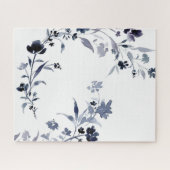 Puzzle Aquarelle florale bleu marine (Horizontal)