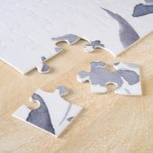 Puzzle Aquarelle florale bleu marine (Côté)