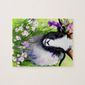 Puzzle Aquarelle florale de la chèvre de Pâques du printe (Horizontal)
