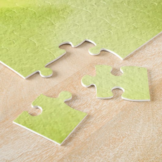 Puzzle Aquarelle florale iris violet vert (Côté)