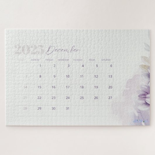 Puzzle Aquarelle florale mauve 2025 (Horizontal)