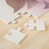 Puzzle Aquarelle florale monogramme rose azalée bleue (Côté)