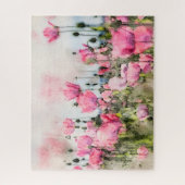 Puzzle Aquarelle florale rose Artistique (Vertical)