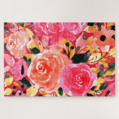 Puzzle Aquarelle Florale rose pâle (Horizontal)