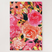 Puzzle Aquarelle Florale rose pâle (Vertical)