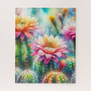 Puzzle Aquarelle Flower Cactus Succulents