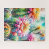 Puzzle Aquarelle Flower Cactus Succulents (Horizontal)