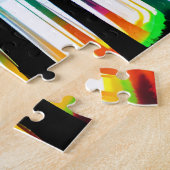Puzzle Aquarelle Forêt arc-en-ciel avec Silhouette Arbres (Côté)