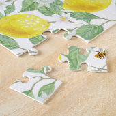 Puzzle Aquarelle Fruit citron, Fleur de citron et abeille (Côté)