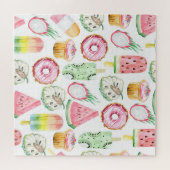 Puzzle Aquarelle fruits tropicaux, glace motif. (Horizontal)