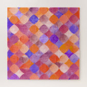 Puzzle Aquarelle géométrique, écailles de poissons arabes (Horizontal)