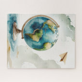 Puzzle Aquarelle Globe Art - Où que vous alliez (Horizontal)
