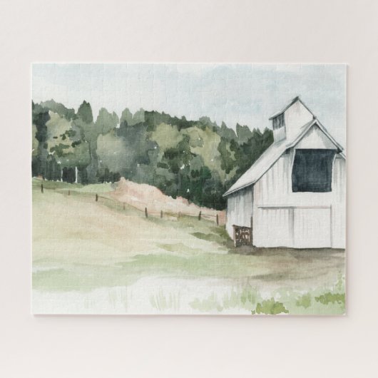 Puzzle Aquarelle Grange blanche (Horizontal)