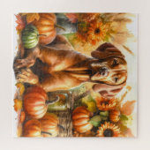 Puzzle Aquarelle hongroise Vizsla Fall (Horizontal)
