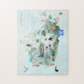 Puzzle Aquarelle illustrée Carte de l'art canadien (Vertical)