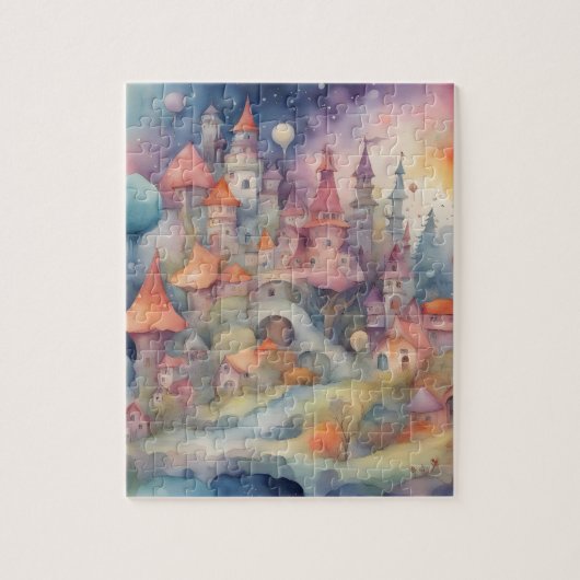 Puzzle Aquarelle Imaginaire Colorful Magic Kingdom Châtea (Vertical)