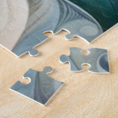 Puzzle Aquarelle Imaginaire Floral Pastel Bleu & Crème (Côté)