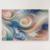 Puzzle Aquarelle Imaginaire Floral Pastel Bleu & Crème (Horizontal)