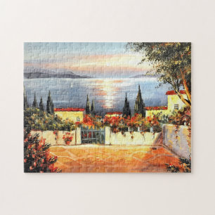 Puzzle Aquarelle Italie été pittoresque